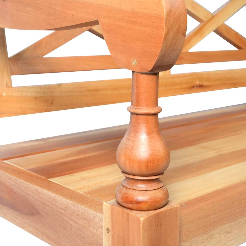 vidaXL Batavia Bench 98 cm Solid Mahogany Wood Light Brown 4