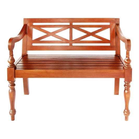 Batavia Bench Solid Mahogany Wood Dark brown