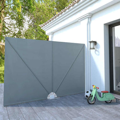 vidaXL Collapsible Terrace Side Awning Grey 300x200 cm 1