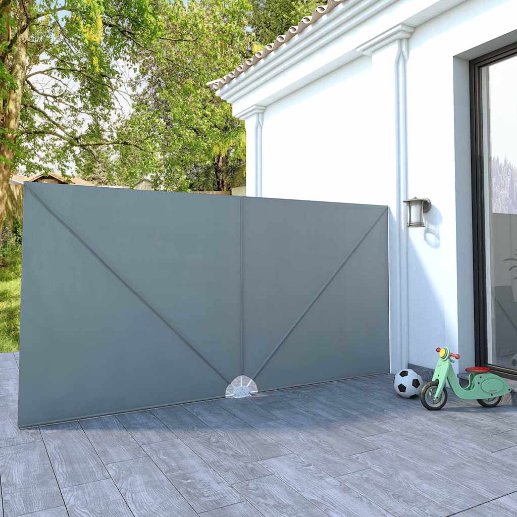 vidaXL Collapsible Terrace Side Awning Grey 400x200 cm 1