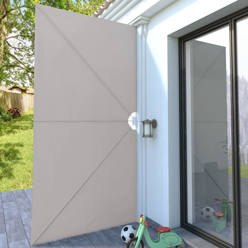 vidaXL Collapsible Terrace Side Awning Cream 400x200 cm 3