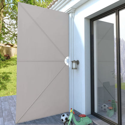 vidaXL Collapsible Terrace Side Awning Cream 400x200 cm 3