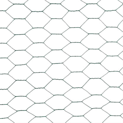 vidaXL Chicken Wire Fence Steel with PVC Coating 25x1.5 m Green 4