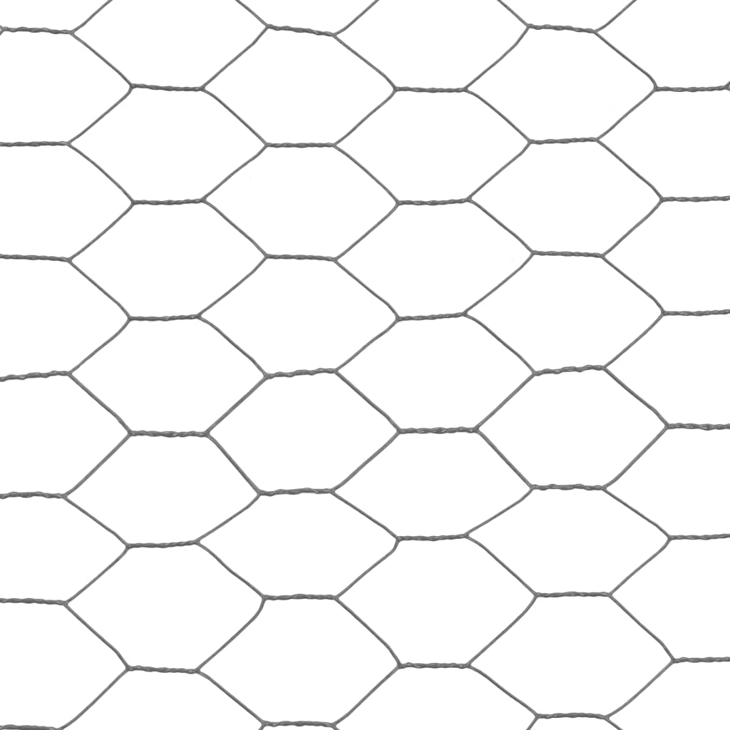 vidaXL Chicken Wire Fence Steel with PVC Coating 25x1.5 m Grey 4