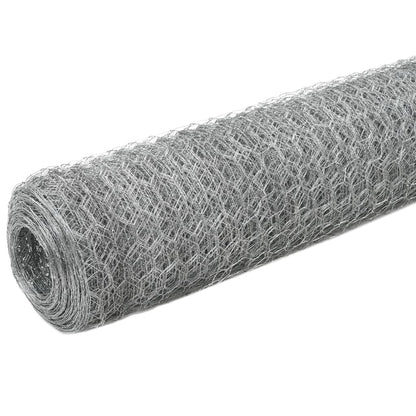 vidaXL Chicken Wire Fence Galvanised Steel 25x1.5 m Silver 2