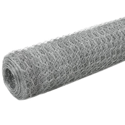 vidaXL Chicken Wire Fence Galvanised Steel 25x1.5 m Silver 2