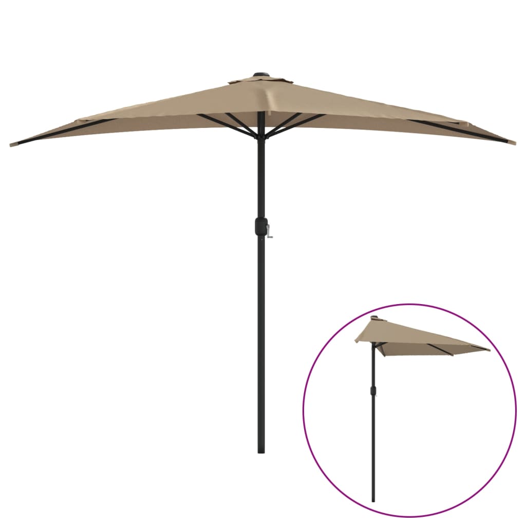 vidaXL Garden Parasol | Taupe | Polyester, Aluminium, Steel | Large 2
