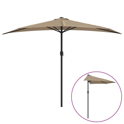 vidaXL Garden Parasol | Taupe | Polyester, Aluminium, Steel | Large 2