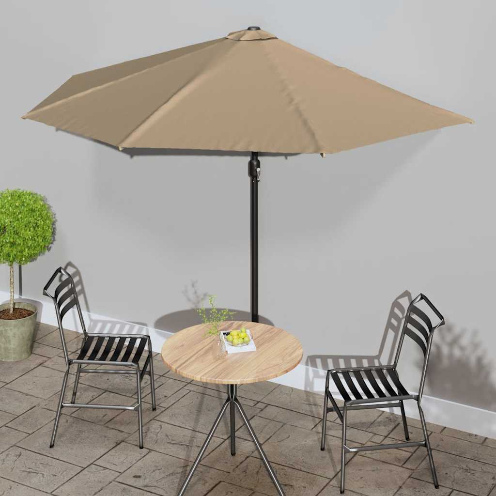 vidaXL Garden Parasol | Taupe | Polyester, Aluminium, Steel | Large 1
