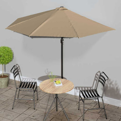 vidaXL Garden Parasol | Taupe | Polyester, Aluminium, Steel | Large 1