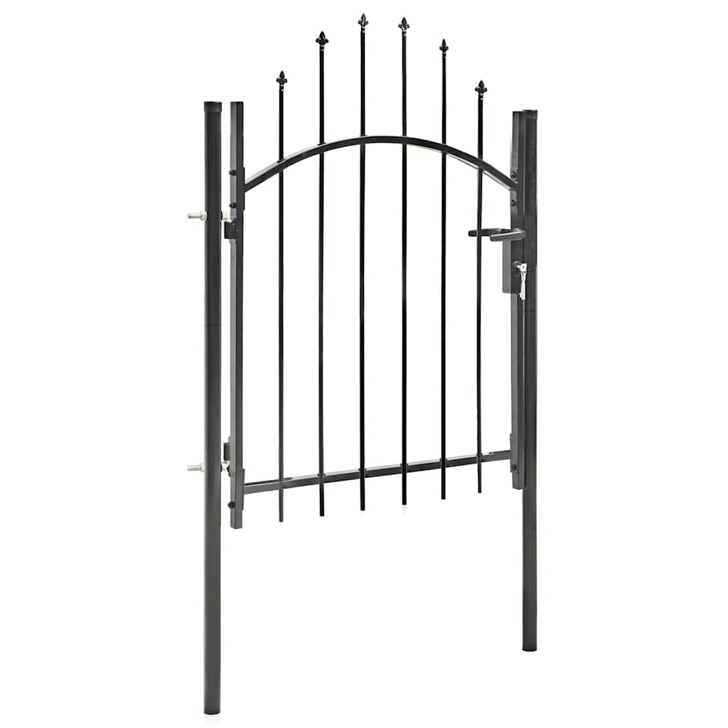 Garden Gate WOERDEN Lockable Steel Black 1.5 m
