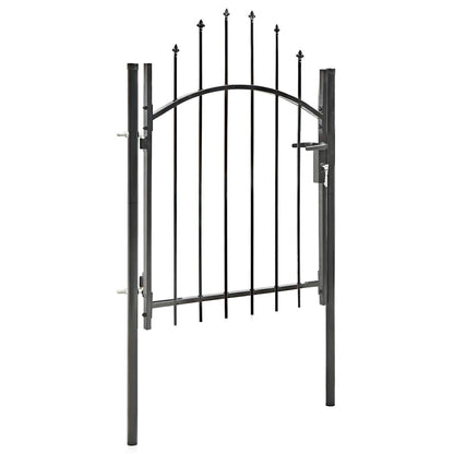 Garden Gate WOERDEN Lockable Steel Black 1.5 m