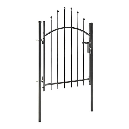Garden Gate WOERDEN Lockable Steel Black 1.5 m