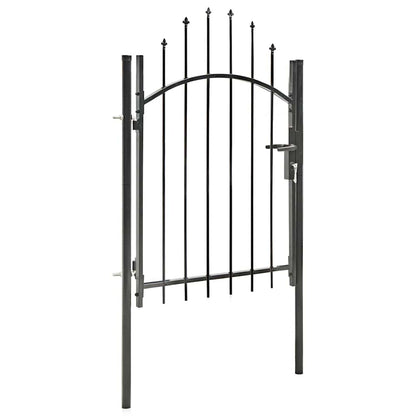 Garden Gate WOERDEN Lockable Steel Black 1.75 m