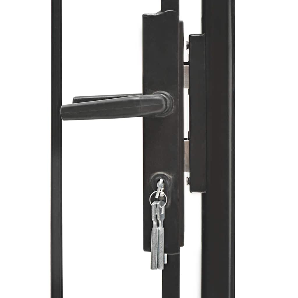 Garden Gate WOERDEN Lockable Steel Black 2 m