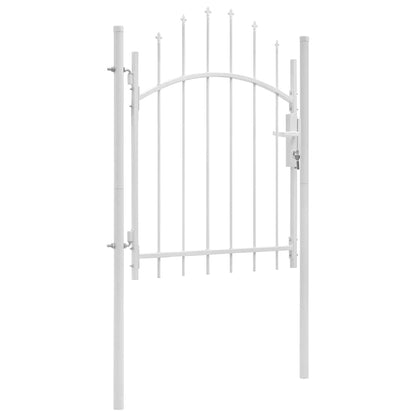 Garden Gate WOERDEN Lockable Steel White 1.75 m