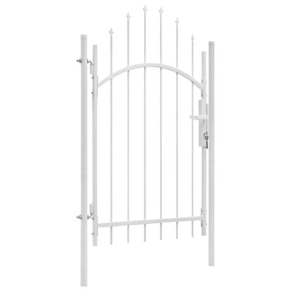 Garden Gate WOERDEN Lockable Steel White 2.45 m