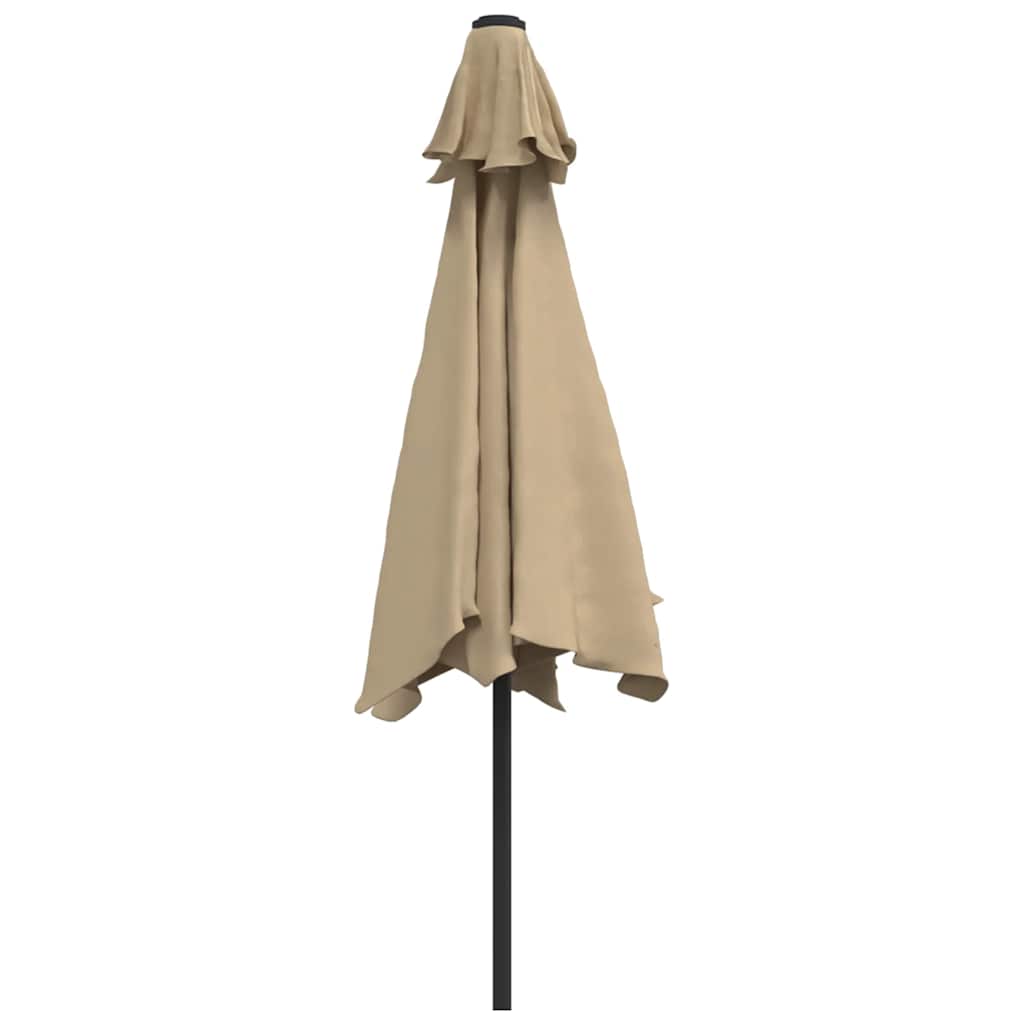 vidaXL Outdoor Parasol with Metal Pole 300 cm Taupe 4