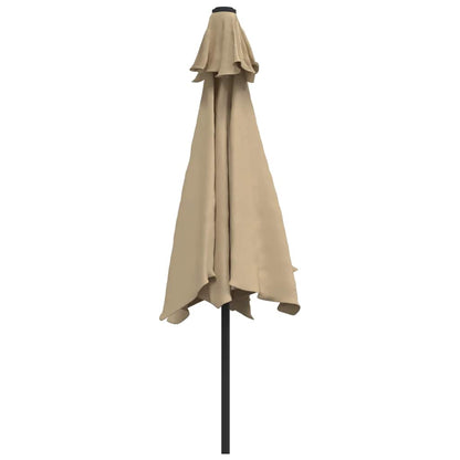 vidaXL Outdoor Parasol with Metal Pole 300 cm Taupe 4