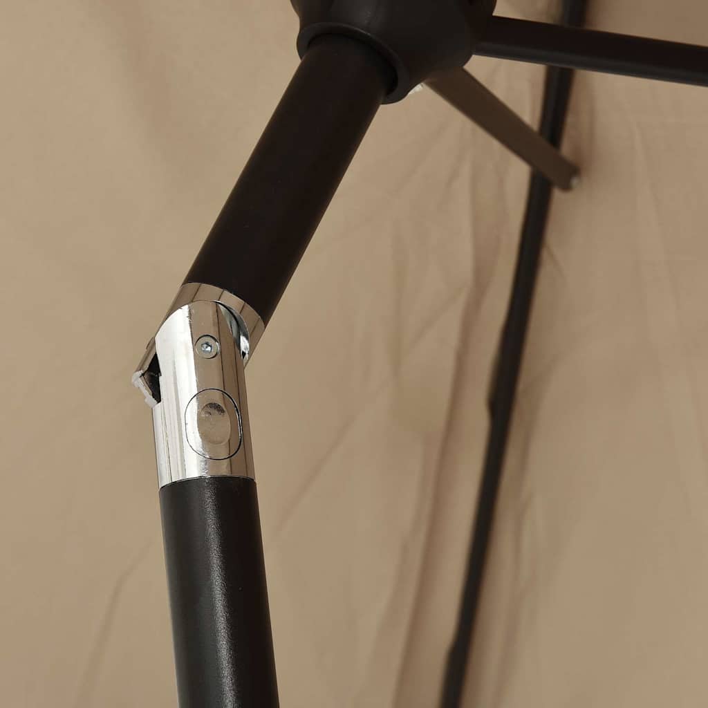 vidaXL Outdoor Parasol with Metal Pole 300 cm Taupe 6