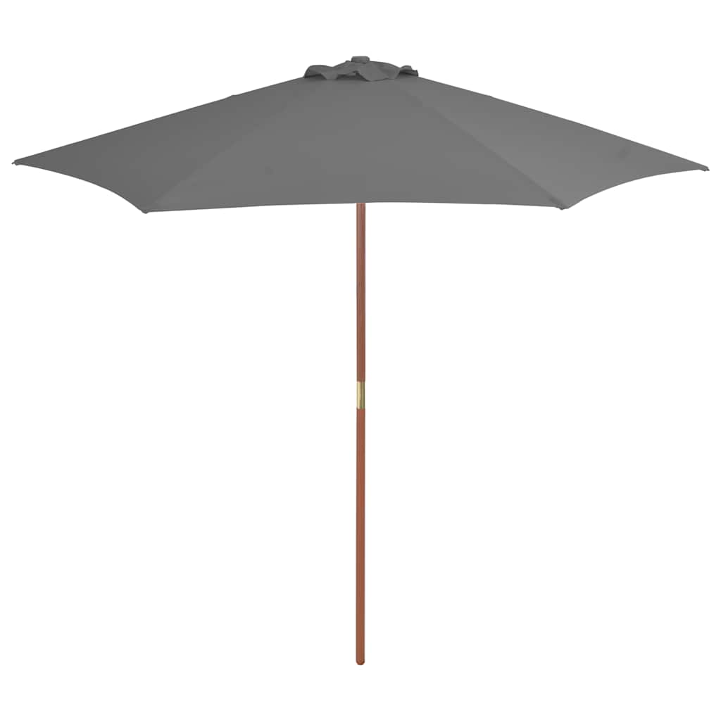 vidaXL Garden Parasol with Wooden Pole 270 cm Anthracite 1