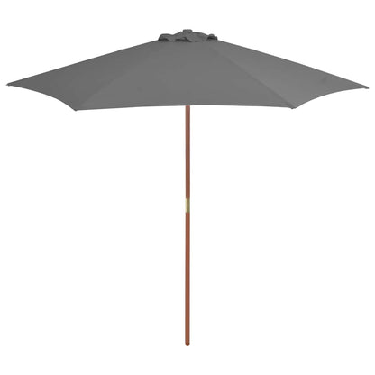 vidaXL Garden Parasol with Wooden Pole 270 cm Anthracite 1