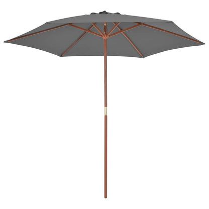 vidaXL Garden Parasol with Wooden Pole 270 cm Anthracite 2