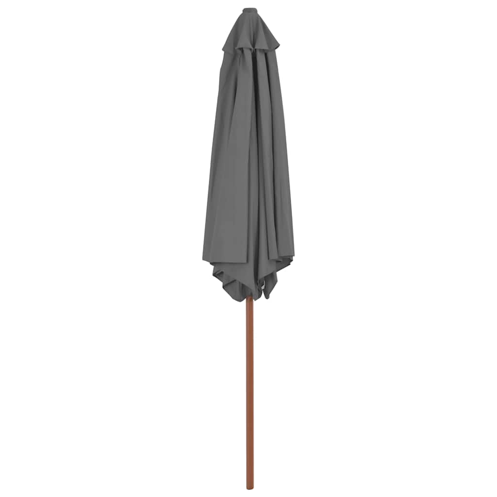 vidaXL Garden Parasol with Wooden Pole 270 cm Anthracite 3