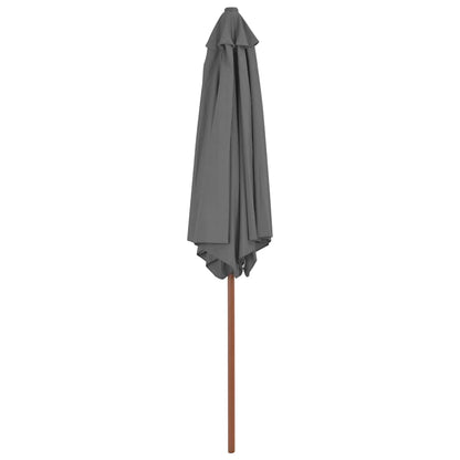 vidaXL Garden Parasol with Wooden Pole 270 cm Anthracite 3