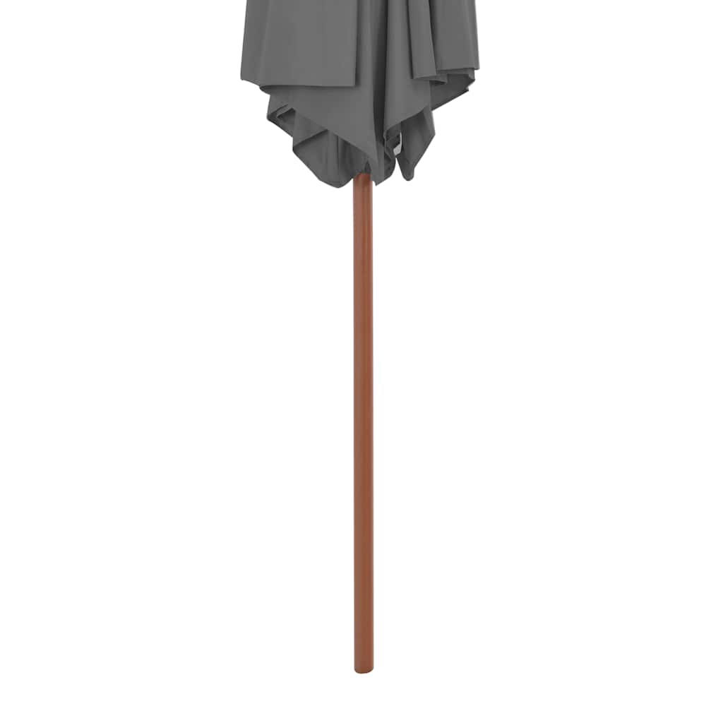 vidaXL Garden Parasol with Wooden Pole 270 cm Anthracite 4