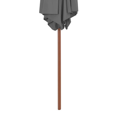 vidaXL Garden Parasol with Wooden Pole 270 cm Anthracite 4