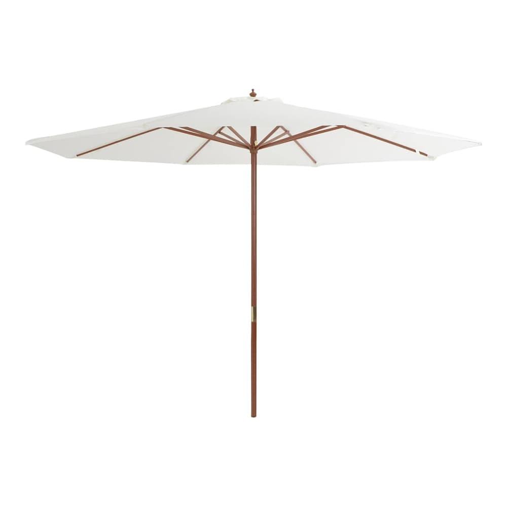 Outdoor Parasol with Wooden Pole 350 cm Sand white