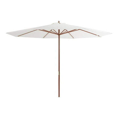 Outdoor Parasol with Wooden Pole 350 cm Sand white