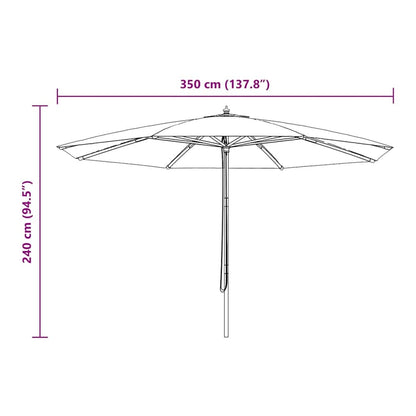 Outdoor Parasol with Wooden Pole 350 cm Sand white