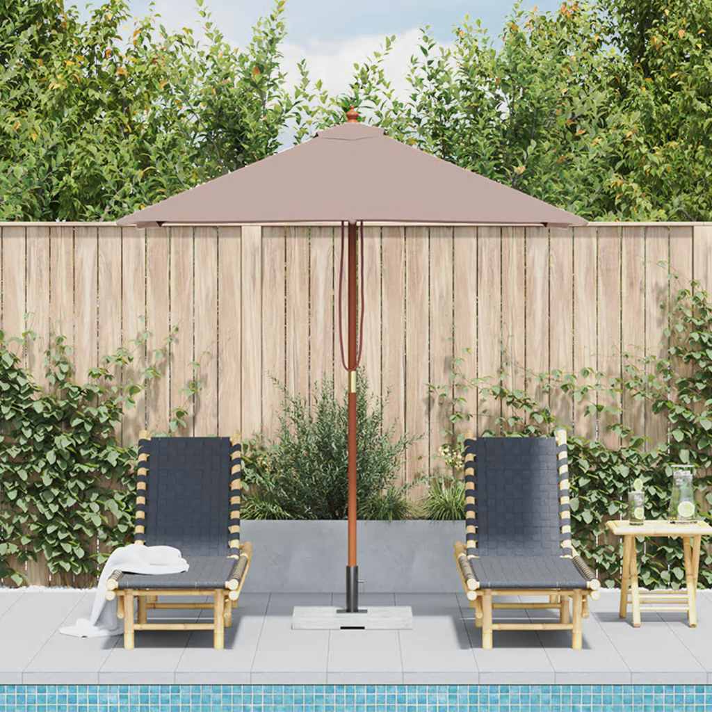 vidaXL Garden Parasol with Wooden Pole 150x200 cm Taupe 3