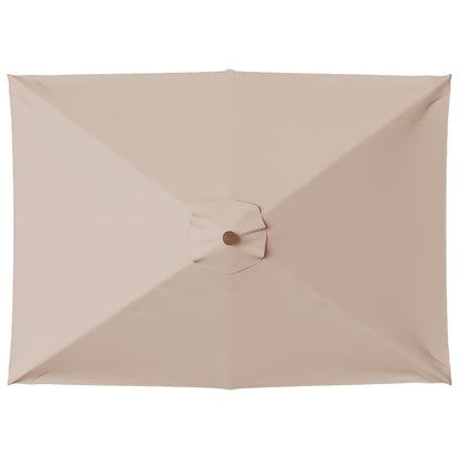 vidaXL Garden Parasol with Wooden Pole 150x200 cm Taupe 4