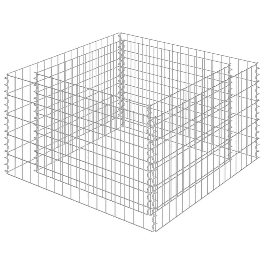 vidaXL Gabion Raised Bed Galvanised Steel 90x90x50 cm 2
