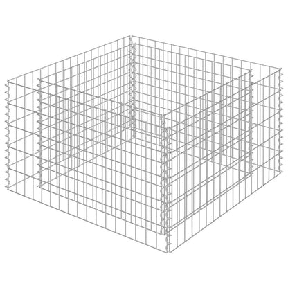 vidaXL Gabion Raised Bed Galvanised Steel 90x90x50 cm 2