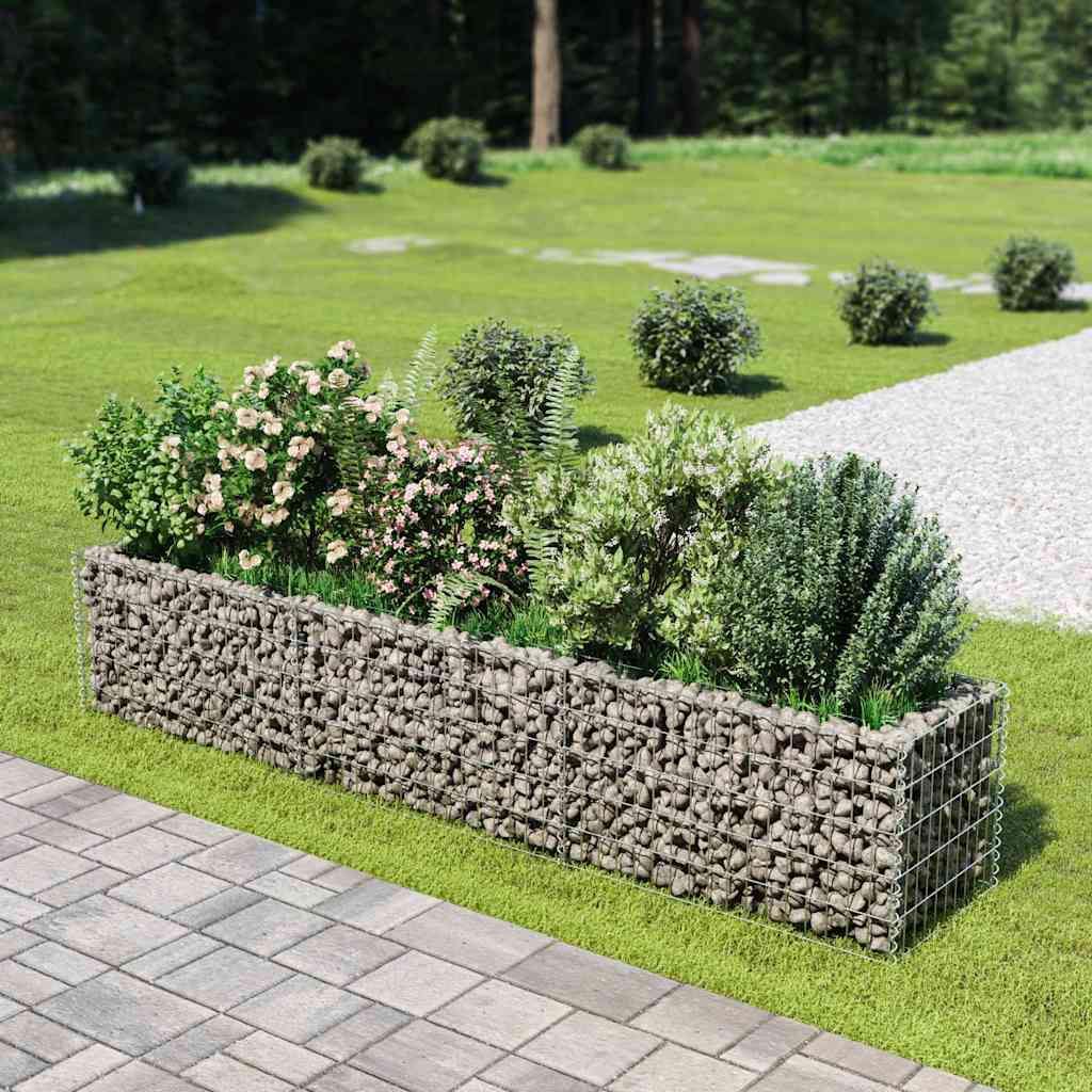 Gabion Raised Bed Galvanised Steel 270 cm 50 cm 50 cm