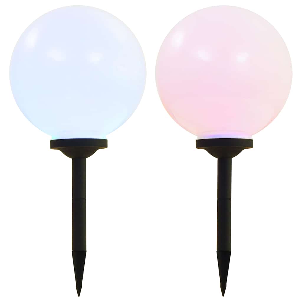 vidaXL Outdoor Solar Lamps 2 pcs LED Spherical 30 cm RGB 1