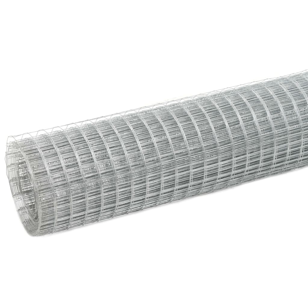 vidaXL Chicken Wire Fence Galvanised Steel 10x1.5 m Silver 2