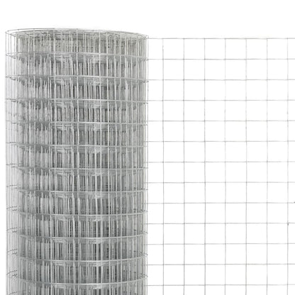 vidaXL Chicken Wire Fence Galvanised Steel 10x1.5 m Silver 3