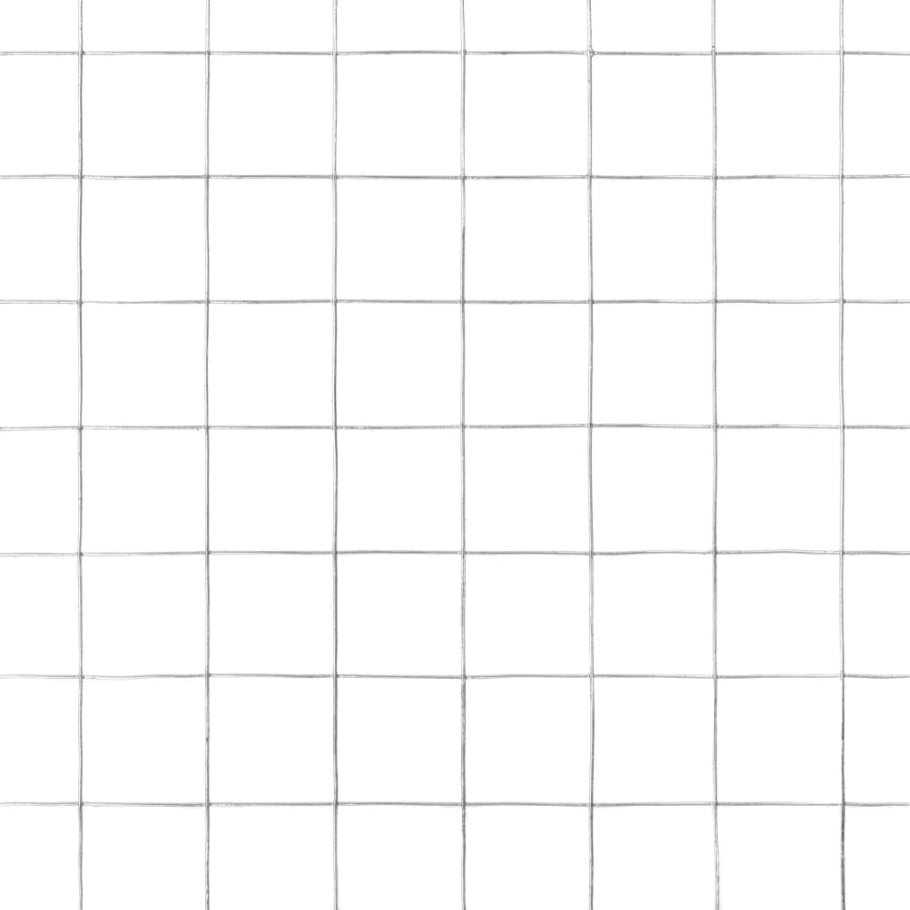 vidaXL Chicken Wire Fence Galvanised Steel 10x1.5 m Silver 4