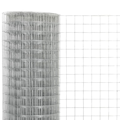 vidaXL Chicken Wire Fence Galvanised Steel 10x1,5 m Silver 3