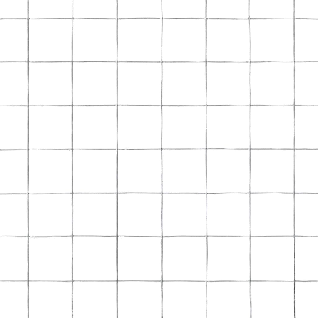 vidaXL Chicken Wire Fence Galvanised Steel 10x1.5 m Silver 4