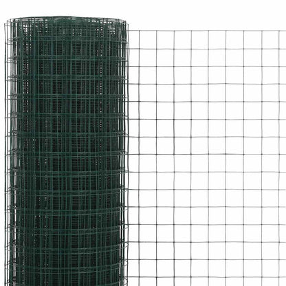143629 vidaXL Chicken Wire Fence Steel with PVC Coating 10x1,5 m Green 3