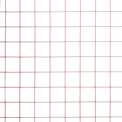 vidaXL Chicken Wire Fence Steel with PVC Coating 25x1.5 m Red 4
