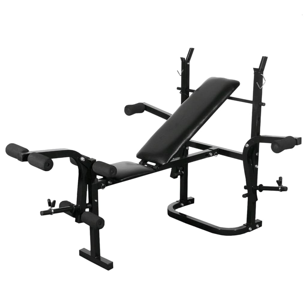 Weight Bench with Weight Rack, Barbell and Dumbbell 60.5 kg