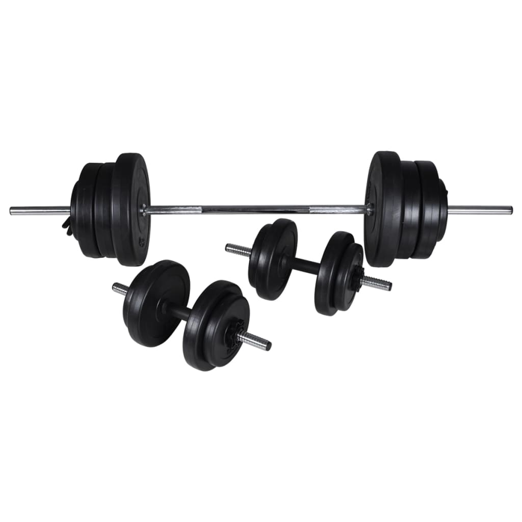 Weight Bench with Weight Rack, Barbell and Dumbbell 60.5 kg