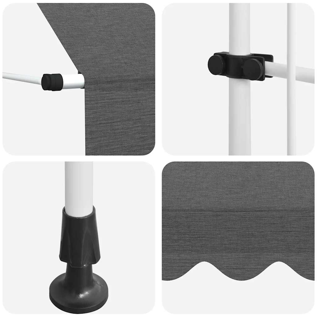 143687 vidaXL Manual Retractable Awning 150 cm Anthracite 6